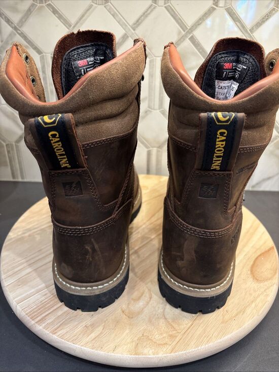 Carolina Waterproof Leather Logger Work Boots Brown Mens Sz 8 3E Wide CA7921 main image 3